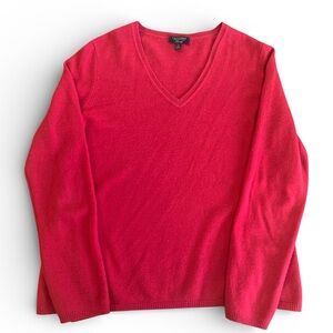 ❤️ Charter Club Luxury 100% Cashmere Sweater – Red – Size Large – Classic V-Neck